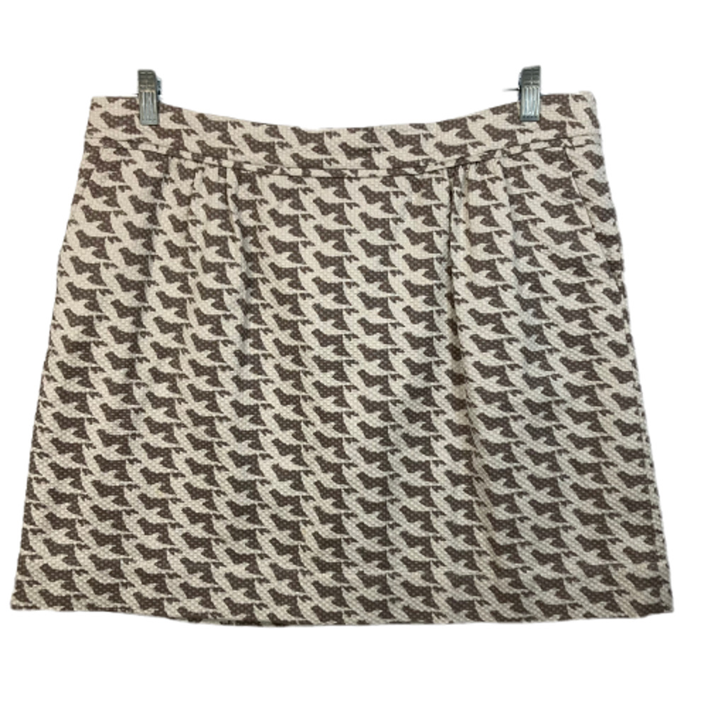 Boden Skirt Womens‎ Sz 14R Brown Beige Driftwood Dove Cotton Pique Pocket Mini